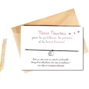 Un Voeu à Chaque Noeud BRACELET NOUNOU PORTE BONHEUR + CARTE MERCI NOUNOU Original Idée Cadeau Nourrice Crèche Assistante maternelle puéricultrice école enfant - Publicité Un Voeu à Chaque Noeud BRACELET NOUNOU PORTE BONHEUR + CARTE MERCI NOUNOU Original Idée Cadeau Nourrice Crèche Assistante maternelle puéricultrice école enfant - Publicité