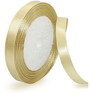 AHOMAME Ruban de satin doré de 10 mm, 22 mètres de ruban de décoration pour mariage, baptême et anniversaire - Publicité AHOMAME Ruban de satin doré de 10 mm, 22 mètres de ruban de décoration pour mariage, baptême et anniversaire - Publicité