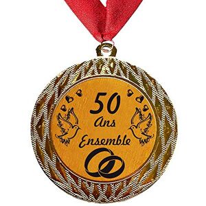 Larius Group Médaille Cadeau de Mariage 50 Ans Ensemble ou Votre Texte personnalisé Cadeau pour événement, compétition, Mariage, d'anniversaire, de Noël (avec Ruban) - Publicité Larius Group Médaille Cadeau de Mariage 50 Ans Ensemble ou Votre Texte personnalisé Cadeau pour événement, compétition, Mariage, d'anniversaire, de Noël (avec Ruban) - Publicité
