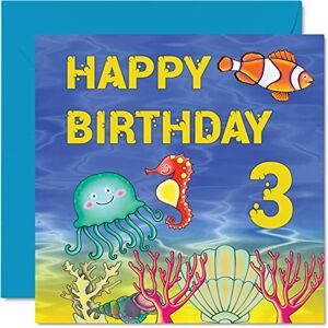 Stuff4 3rd Birthday Card Boy Girl Sealife Birthday Card Happy Birthday Card 3 Year Old Boy, Girl Boys Birthday Cards for Him Her, 145mm x 145mm Greeting Card for Son Nephew Grandson Daughter Brother - Publicité Stuff4 3rd Birthday Card Boy Girl Sealife Birthday Card Happy Birthday Card 3 Year Old Boy, Girl Boys Birthday Cards for Him Her, 145mm x 145mm Greeting Card for Son Nephew Grandson Daughter Brother - Publicité
