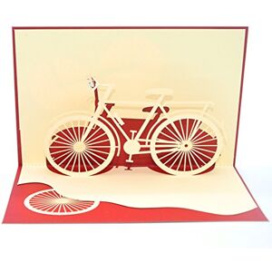 Medigy Cartes de vœux pop-up 3D en forme de vélo pour la plupart des occasions (Rouge) - Publicité Medigy Cartes de vœux pop-up 3D en forme de vélo pour la plupart des occasions (Rouge) - Publicité