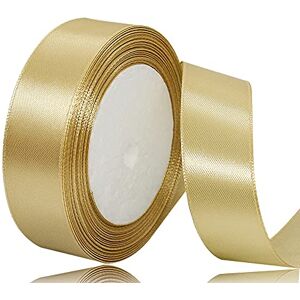 AHOMAME Ruban de satin doré de 20 mm, 22 mètres de ruban de décoration pour mariage, baptême et anniversaire - Publicité AHOMAME Ruban de satin doré de 20 mm, 22 mètres de ruban de décoration pour mariage, baptême et anniversaire - Publicité