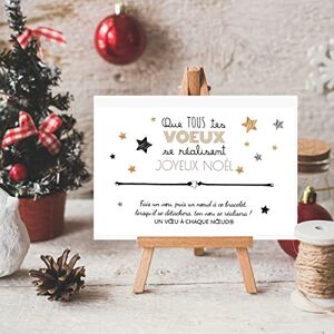 Un Voeu à Chaque Noeud Carte Que tous tes vœux se réalisent. Joyeux Noël et son Bracelet porte-bonheur Cadeau original - Publicité Un Voeu à Chaque Noeud Carte Que tous tes vœux se réalisent. Joyeux Noël et son Bracelet porte-bonheur Cadeau original - Publicité