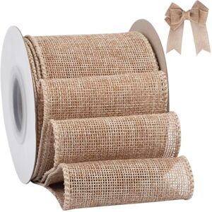 Tekdeere Ruban en toile de jute 75 mm x 9 mètres – Ruban naturel avec bordure métallique pour loisirs créatifs, emballage cadeau, couronnes, nœuds, décoration de sapin et extérieure - Publicité Tekdeere Ruban en toile de jute 75 mm x 9 mètres – Ruban naturel avec bordure métallique pour loisirs créatifs, emballage cadeau, couronnes, nœuds, décoration de sapin et extérieure - Publicité