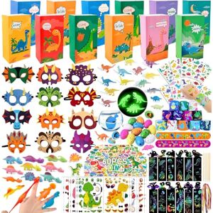 Slmeno Cadeau Anniversaire Dinosaure 12 Sacs, 204 Petit Cadeau Anniversaire Enfants Invites Pinata Dinosaure Remplissage, Goodies Anniversaire Enfant avec 12 Masque Dino, 60 Autocollants,12 Slap Bracelet - Publicité Slmeno Cadeau Anniversaire Dinosaure 12 Sacs, 204 Petit Cadeau Anniversaire Enfants Invites Pinata Dinosaure Remplissage, Goodies Anniversaire Enfant avec 12 Masque Dino, 60 Autocollants,12 Slap Bracelet - Publicité