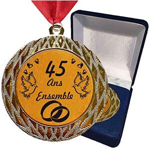 Larius Group Médaille Cadeau de Mariage 45 Ans Ensemble ou Votre Texte personnalisé Cadeau pour événement, compétition, Mariage, d'anniversaire, de Noël (avec boîte) - Publicité Larius Group Médaille Cadeau de Mariage 45 Ans Ensemble ou Votre Texte personnalisé Cadeau pour événement, compétition, Mariage, d'anniversaire, de Noël (avec boîte) - Publicité