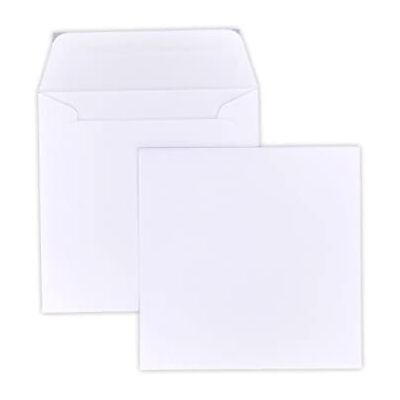 UNIVERS GRAPHIQUE Lot de 20 Enveloppe blanche Prestige Carré pour carte 165 x 165 mm Papier extra blanc épais 135 g Patte autocollante pour carte de vœux, noël, invitation et mariage ref UGEVPRR122 - Publicité UNIVERS GRAPHIQUE Lot de 20 Enveloppe blanche Prestige Carré pour carte 165 x 165 mm Papier extra blanc épais 135 g Patte autocollante pour carte de vœux, noël, invitation et mariage ref UGEVPRR122 - Publicité