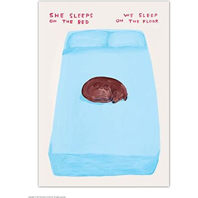 Candy Carte postale officielle David Shrigley – « She Sleeps On The Bed » – Cartes postales amusantes – Art de David Shrigley – Impression A6 – Carte postale artistique – Amoureux des chiens - Publicité Candy Carte postale officielle David Shrigley – « She Sleeps On The Bed » – Cartes postales amusantes – Art de David Shrigley – Impression A6 – Carte postale artistique – Amoureux des chiens - Publicité
