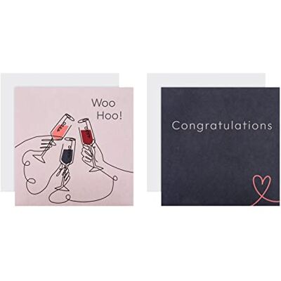 Hallmark Lot de 10 cartes de félicitations en 2 motifs illustrés - Publicité Hallmark Lot de 10 cartes de félicitations en 2 motifs illustrés - Publicité