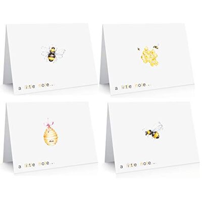 Panda Lot de 12 cartes simples en papier recyclé avec motif abeille - Publicité Panda Lot de 12 cartes simples en papier recyclé avec motif abeille - Publicité