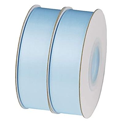 NOVAGO -2 Rouleaux 22 M ruban satin Décoration pour Fleurs, cadeaux, Mariage, fêtes. (Largeur 2cm, Bleu ciel) - Publicité NOVAGO -2 Rouleaux 22 M ruban satin Décoration pour Fleurs, cadeaux, Mariage, fêtes. (Largeur 2cm, Bleu ciel) - Publicité
