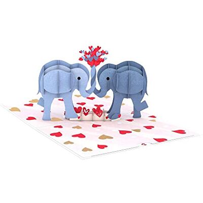 Lovepop Carte pop-up en 3D Motif éléphants 12,7 x 17,8 cm Pour la Saint-Valentin, un anniversaire de mariage - Publicité Lovepop Carte pop-up en 3D Motif éléphants 12,7 x 17,8 cm Pour la Saint-Valentin, un anniversaire de mariage - Publicité