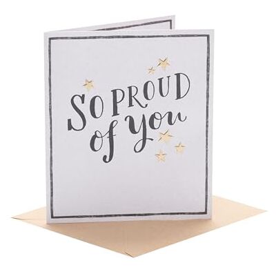 UK Greetings Carte « So Proud of You » pour lui/elle/amie – pour félicitations et autres événements – Motif étoilé - Publicité UK Greetings Carte « So Proud of You » pour lui/elle/amie – pour félicitations et autres événements – Motif étoilé - Publicité