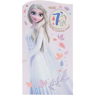 UK Greetings Disney Carte d'anniversaire 7 ans pour elle/fille Cadeau d'anniversaire Pour elle, fille, femme Motif La Reine des Neiges avec motif Elsa Avec enveloppe 127 x 235 mm - Publicité UK Greetings Disney Carte d'anniversaire 7 ans pour elle/fille Cadeau d'anniversaire Pour elle, fille, femme Motif La Reine des Neiges avec motif Elsa Avec enveloppe 127 x 235 mm - Publicité