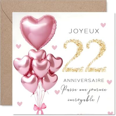 Stuff4 Douce Carte d'Anniversaire 22 Ans, Ambiance Festive et Chaleureuse - Publicité Stuff4 Douce Carte d'Anniversaire 22 Ans, Ambiance Festive et Chaleureuse - Publicité