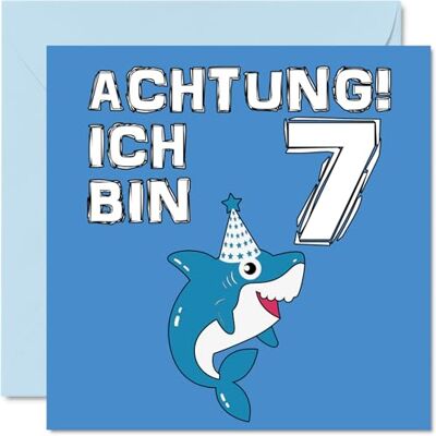 Stuff4 Carte d'anniversaire 7ème anniversaire pour garçon et fille, petite-fille Requin Attention je suis 7, Cartes d'anniversaire pour enfant de 7 ans pour garçon, fils, fille, neveu, nièce, 145 mm - Publicité Stuff4 Carte d'anniversaire 7ème anniversaire pour garçon et fille, petite-fille Requin Attention je suis 7, Cartes d'anniversaire pour enfant de 7 ans pour garçon, fils, fille, neveu, nièce, 145 mm - Publicité