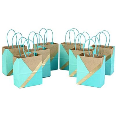 Hallmark Lot de 8 petits sacs cadeaux en papier pour anniversaire, mariage, fête des mères, fête prénatale, douche de mariée et plus encore) Small Petit sac cadeau turquoise. Publicité Hallmark Lot de 8 petits sacs cadeaux en papier pour anniversaire, mariage, fête des mères, fête prénatale, douche de mariée et plus encore) Small Petit sac cadeau turquoise. Publicité