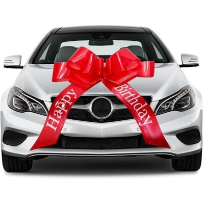 BNGXR Grand Nœud Rouge pour Voiture, Anniversaire de Voiture, Noeud Cadeau Geant Mariages, Vélo et Nœud avec Ventouse, Noeuds pour Voitures et Emballages Cadeaux, pour Fêtes (Joyeux Anniversaire) - Publicité BNGXR Grand Nœud Rouge pour Voiture, Anniversaire de Voiture, Noeud Cadeau Geant Mariages, Vélo et Nœud avec Ventouse, Noeuds pour Voitures et Emballages Cadeaux, pour Fêtes (Joyeux Anniversaire) - Publicité