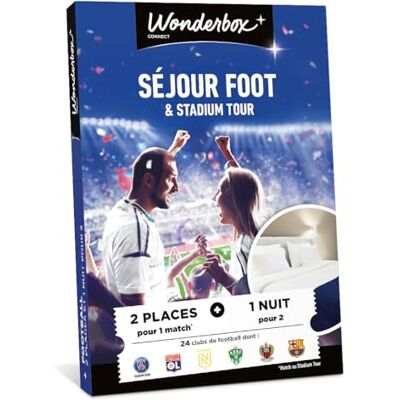 WONDERBOX Connect Coffret Cadeau Séjour Foot & Stadium Tour 2 pers. 2 places pour 1 match ou stadium tour 1 nuit pour 2 Validité 27 mois - Publicité WONDERBOX Connect Coffret Cadeau Séjour Foot & Stadium Tour 2 pers. 2 places pour 1 match ou stadium tour 1 nuit pour 2 Validité 27 mois - Publicité