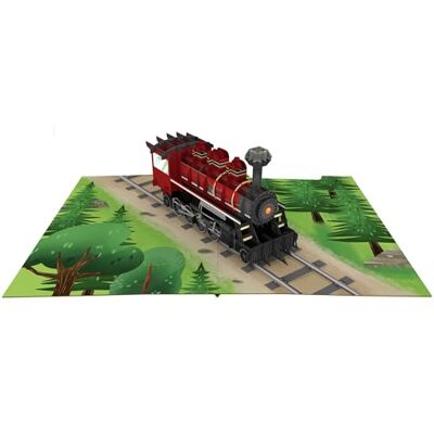 ASVP Shop Carte pop-up 3D en train à vapeur Carte d'anniversaire locomotive faite à la main pour les amateurs de train Cadeau pour papa, grand-père ou garçon Scène ferroviaire vintage avec enveloppe - Publicité ASVP Shop Carte pop-up 3D en train à vapeur Carte d'anniversaire locomotive faite à la main pour les amateurs de train Cadeau pour papa, grand-père ou garçon Scène ferroviaire vintage avec enveloppe - Publicité
