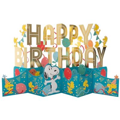 Hallmark Carte d'anniversaire Jumbo 3D et pop-Up, cacahuètes et fond en bois, motif bannière « Happy Birthday », bleu, doré - Publicité Hallmark Carte d'anniversaire Jumbo 3D et pop-Up, cacahuètes et fond en bois, motif bannière « Happy Birthday », bleu, doré - Publicité