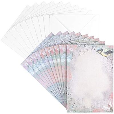 ideen mit herz Lot de 10 cartes de vœux avec enveloppes, vierges, multicolores, neutres, idéales pour les félicitations d'anniversaire, de mariage, etc. Din B6 (rêve de printemps au pastel) - Publicité ideen mit herz Lot de 10 cartes de vœux avec enveloppes, vierges, multicolores, neutres, idéales pour les félicitations d'anniversaire, de mariage, etc. Din B6 (rêve de printemps au pastel) - Publicité