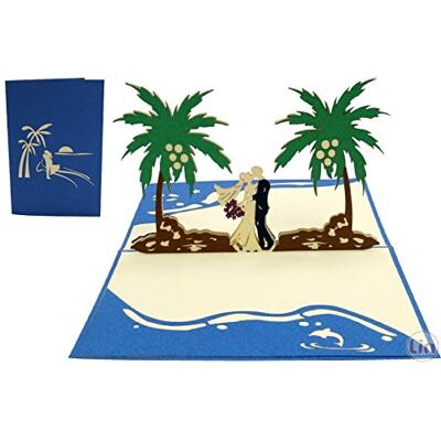Lin PopUp®, Carte Pop Up Mariage, Cartes 3D Cartes de voeux,Invitations de mariage 3D, Félicitations, Mariage Caraïbes Mers du Sud, 17580, N340 - Publicité Lin PopUp®, Carte Pop Up Mariage, Cartes 3D Cartes de voeux,Invitations de mariage 3D, Félicitations, Mariage Caraïbes Mers du Sud, 17580, N340 - Publicité