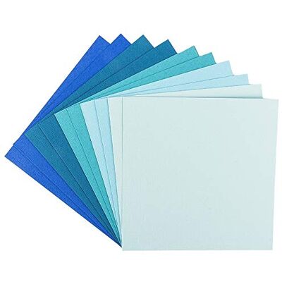 ideen mit herz Lot de cartes de vœux 10 cartes colorées avec 10 enveloppes blanches aspect lin noble vierge neutre (Tons menthe et bleu, 16 x 16 cm) - Publicité ideen mit herz Lot de cartes de vœux 10 cartes colorées avec 10 enveloppes blanches aspect lin noble vierge neutre (Tons menthe et bleu, 16 x 16 cm) - Publicité