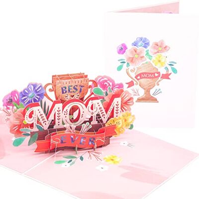 PopLife Carte pop-up 3D « Best Mom Ever » – Carte de fête des mères, anniversaire, félicitations, rétablissement – pour maman, épouse, sœur, grand-mère, belle-mère - Publicité PopLife Carte pop-up 3D « Best Mom Ever » – Carte de fête des mères, anniversaire, félicitations, rétablissement – pour maman, épouse, sœur, grand-mère, belle-mère - Publicité