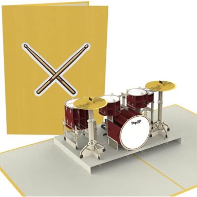 PopLife Drum Kit 3D Pop Up Card Musician Birthday Card, Retirement Party, Father's Day, Rock Band Present, Music School Graduation for Son, for Husband, for Dad, for Grandson, for Drummer - Publicité PopLife Drum Kit 3D Pop Up Card Musician Birthday Card, Retirement Party, Father's Day, Rock Band Present, Music School Graduation for Son, for Husband, for Dad, for Grandson, for Drummer - Publicité
