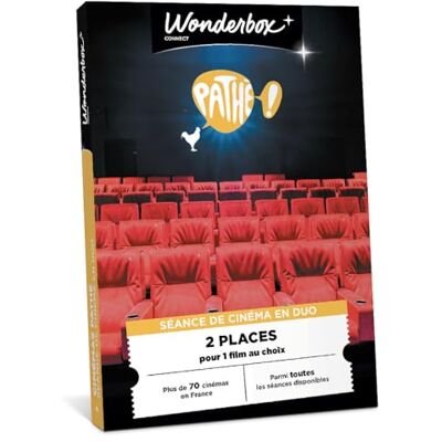 WONDERBOX Connect Coffret Cadeau Cinéma Pathé-Gaumont Classic 2 pers. 2 places pour 1 séance au choix 71 cinémas et plus de 1000 films par an Validité 27 mois - Publicité WONDERBOX Connect Coffret Cadeau Cinéma Pathé-Gaumont Classic 2 pers. 2 places pour 1 séance au choix 71 cinémas et plus de 1000 films par an Validité 27 mois - Publicité