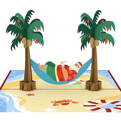 Lovepop Carte pop-up de Noël pour elle et lui – Cartes de vœux 3D pour garçons, filles, hommes, femmes – Hamac du Père Noël tropical 12,7 x 17,8 cm – Carte vierge et enveloppe incluses - Publicité Lovepop Carte pop-up de Noël pour elle et lui – Cartes de vœux 3D pour garçons, filles, hommes, femmes – Hamac du Père Noël tropical 12,7 x 17,8 cm – Carte vierge et enveloppe incluses - Publicité