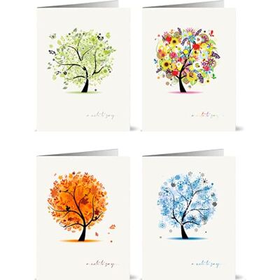 Panda 12 cartes A Note to Say dans chacune des quatre saisons : différents styles (arbre) - Publicité Panda 12 cartes A Note to Say dans chacune des quatre saisons : différents styles (arbre) - Publicité