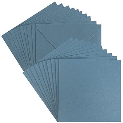 ideen mit herz Set de cartes de vœux Finition nacre 10 cartes env. 250 g/m² + 10 enveloppes env. 120 g/m² (bleu pigeon, 16 x 16 cm) - Publicité ideen mit herz Set de cartes de vœux Finition nacre 10 cartes env. 250 g/m² + 10 enveloppes env. 120 g/m² (bleu pigeon, 16 x 16 cm) - Publicité