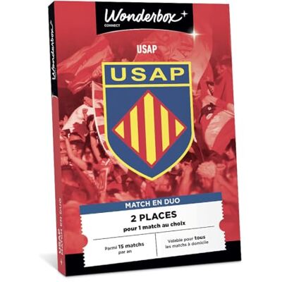 WONDERBOX Connect Coffret Cadeau USAP Perpignan pour 2 pers. 2 places pour 1 match au choix Parmi 15 matchs par an, valable sur tous les matchs à domicile Validité 27 mois - Publicité WONDERBOX Connect Coffret Cadeau USAP Perpignan pour 2 pers. 2 places pour 1 match au choix Parmi 15 matchs par an, valable sur tous les matchs à domicile Validité 27 mois - Publicité