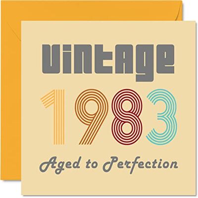 Stuff4 Cartes d'anniversaire 42e pour hommes et femmes Vintage 1983 Aged To Perfection Carte d'anniversaire 42 drôle pour elle et lui, 145 mm Cartes de voeux d'anniversaire pour maman, papa, frère - Publicité Stuff4 Cartes d'anniversaire 42e pour hommes et femmes Vintage 1983 Aged To Perfection Carte d'anniversaire 42 drôle pour elle et lui, 145 mm Cartes de voeux d'anniversaire pour maman, papa, frère - Publicité