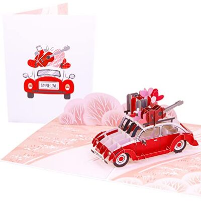PopLife Love Bug Carte pop-up 3D en forme de voiture pour toutes les occasions – Saint-Valentin, fête des mères, anniversaire de mariage, surprise d'anniversaire, mariage, remerciement, rétablissement - Publicité PopLife Love Bug Carte pop-up 3D en forme de voiture pour toutes les occasions – Saint-Valentin, fête des mères, anniversaire de mariage, surprise d'anniversaire, mariage, remerciement, rétablissement - Publicité