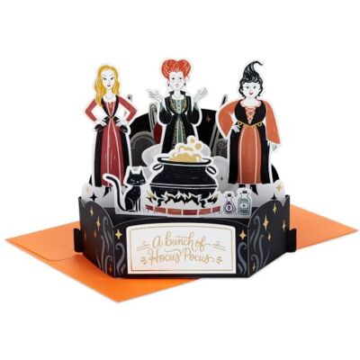 Hallmark Paper Wonder Carte pop-up Disney Hocus Pocus (Sanderson Sisters) pour anniversaires, Halloween, toute occasion - Publicité Hallmark Paper Wonder Carte pop-up Disney Hocus Pocus (Sanderson Sisters) pour anniversaires, Halloween, toute occasion - Publicité