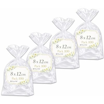 OFITURIA Sachets Cellophane Transparents 8 x 12 cm, Sachets Transparents pour biscuits et chocolats – Sachet cadeau Transparent Petit Format pour fêtes, Anniversaire, 4 Packs (400 Sacs) - Publicité OFITURIA Sachets Cellophane Transparents 8 x 12 cm, Sachets Transparents pour biscuits et chocolats – Sachet cadeau Transparent Petit Format pour fêtes, Anniversaire, 4 Packs (400 Sacs) - Publicité
