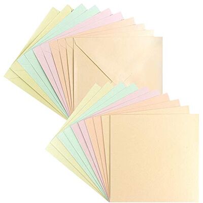 ideen mit herz Lot de cartes de vœux Finition nacrée 10 cartes d'environ 250 g/m² et 10 enveloppes d'environ 120 g/m², en 5 couleurs pastel 16 x 16 cm - Publicité ideen mit herz Lot de cartes de vœux Finition nacrée 10 cartes d'environ 250 g/m² et 10 enveloppes d'environ 120 g/m², en 5 couleurs pastel 16 x 16 cm - Publicité