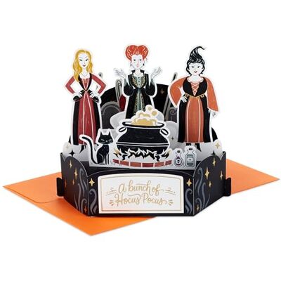 Hallmark Paper Wonder Carte pop-up Disney Hocus Pocus (Sanderson Sisters) pour anniversaires, Halloween, toute occasion - Publicité Hallmark Paper Wonder Carte pop-up Disney Hocus Pocus (Sanderson Sisters) pour anniversaires, Halloween, toute occasion - Publicité