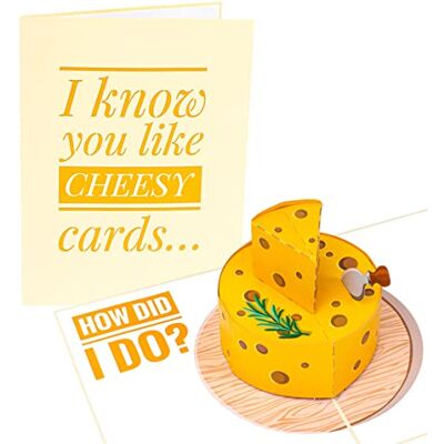 PopLife Cheesy Big Cheese Carte pop-up 3D – Carte d'anniversaire humoristique « Gag Just Because, Félicitations, Cadeau de rétablissement pour BFF – Carte pour papa, ami, fils, frère, sœur, beau-père - Publicité PopLife Cheesy Big Cheese Carte pop-up 3D – Carte d'anniversaire humoristique « Gag Just Because, Félicitations, Cadeau de rétablissement pour BFF – Carte pour papa, ami, fils, frère, sœur, beau-père - Publicité