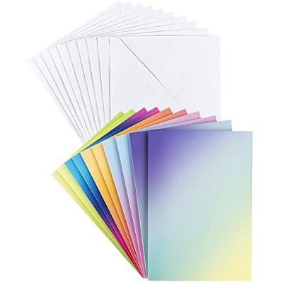ideen mit herz Lot de cartes de vœux avec enveloppes 10 cartes à motifs vierges colorées neutres idéal pour les vœux d'anniversaire, mariage, etc. Format Din B6 (dégradé de couleur intense - Publicité ideen mit herz Lot de cartes de vœux avec enveloppes 10 cartes à motifs vierges colorées neutres idéal pour les vœux d'anniversaire, mariage, etc. Format Din B6 (dégradé de couleur intense - Publicité