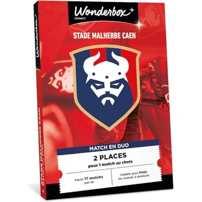 WONDERBOX Connect Coffret Cadeau Stade Malherbe Caen pour 2 pers. 2 places pour 1 match au choix Parmi 17 matchs par an, valable pour tous les matchs à domicile Validité 27 mois - Publicité WONDERBOX Connect Coffret Cadeau Stade Malherbe Caen pour 2 pers. 2 places pour 1 match au choix Parmi 17 matchs par an, valable pour tous les matchs à domicile Validité 27 mois - Publicité