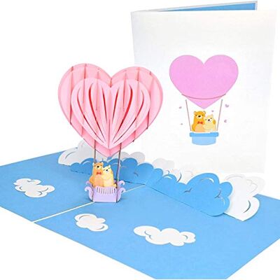 PopLife Cards Ballon à air chaud & ciel 3d popup carte de voeux pour toutes les occasions les voyageurs, les parents, les amateurs d'aventure se plie à plat pour l'anniversaire postale, baby shower, - Publicité PopLife Cards Ballon à air chaud & ciel 3d popup carte de voeux pour toutes les occasions les voyageurs, les parents, les amateurs d'aventure se plie à plat pour l'anniversaire postale, baby shower, - Publicité