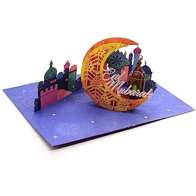 ASVP Shop Carte pop-up 3D Eid Mubarak faite à la main pour l'Aïd pour les amis et la famille - Publicité ASVP Shop Carte pop-up 3D Eid Mubarak faite à la main pour l'Aïd pour les amis et la famille - Publicité