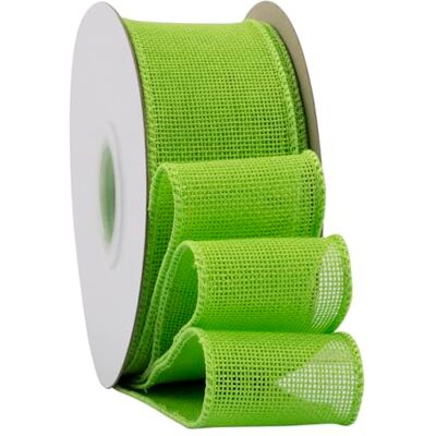 Ribbonitlux Ruban en toile de jute apple green avec fil, 50mm x 18 mètres, bord filaire pour emballage cadeau, grand nœud, couronne et décoration de sapin de Noël - Publicité Ribbonitlux Ruban en toile de jute apple green avec fil, 50mm x 18 mètres, bord filaire pour emballage cadeau, grand nœud, couronne et décoration de sapin de Noël - Publicité