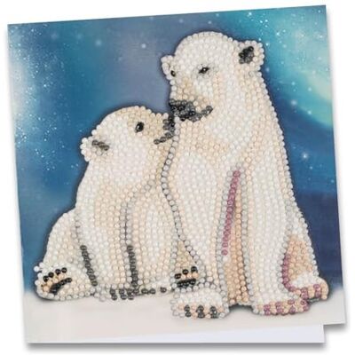 ideen mit herz Carte de vœux Diamond Painting 16 x 16 cm 370 g/m² Avec enveloppe et outils Ours polaire 01 - Publicité ideen mit herz Carte de vœux Diamond Painting 16 x 16 cm 370 g/m² Avec enveloppe et outils Ours polaire 01 - Publicité