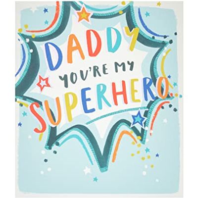 UK Greetings Boofle Daddy You're My Superhero Brave & Strong Carte de vœux pour la fête des pères - Publicité UK Greetings Boofle Daddy You're My Superhero Brave & Strong Carte de vœux pour la fête des pères - Publicité