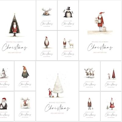 Panda 30 cartes de Noël illustrées fantaisistes écologiques 2025 avec enveloppes rouges recyclées - Publicité Panda 30 cartes de Noël illustrées fantaisistes écologiques 2025 avec enveloppes rouges recyclées - Publicité